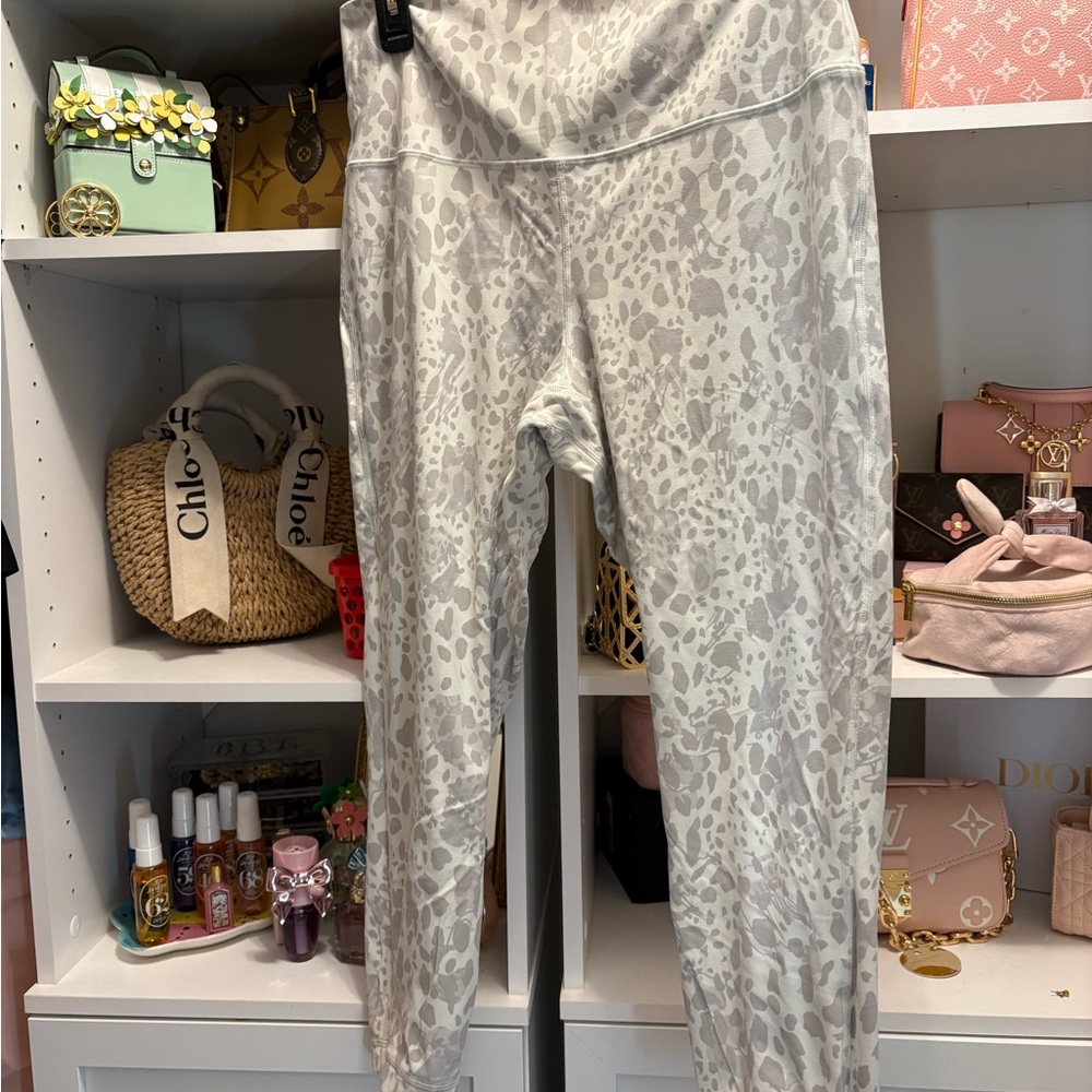 Lululemon Gray Leopard Print Leggings